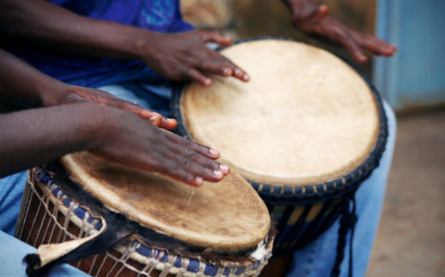 West African djembe drummers