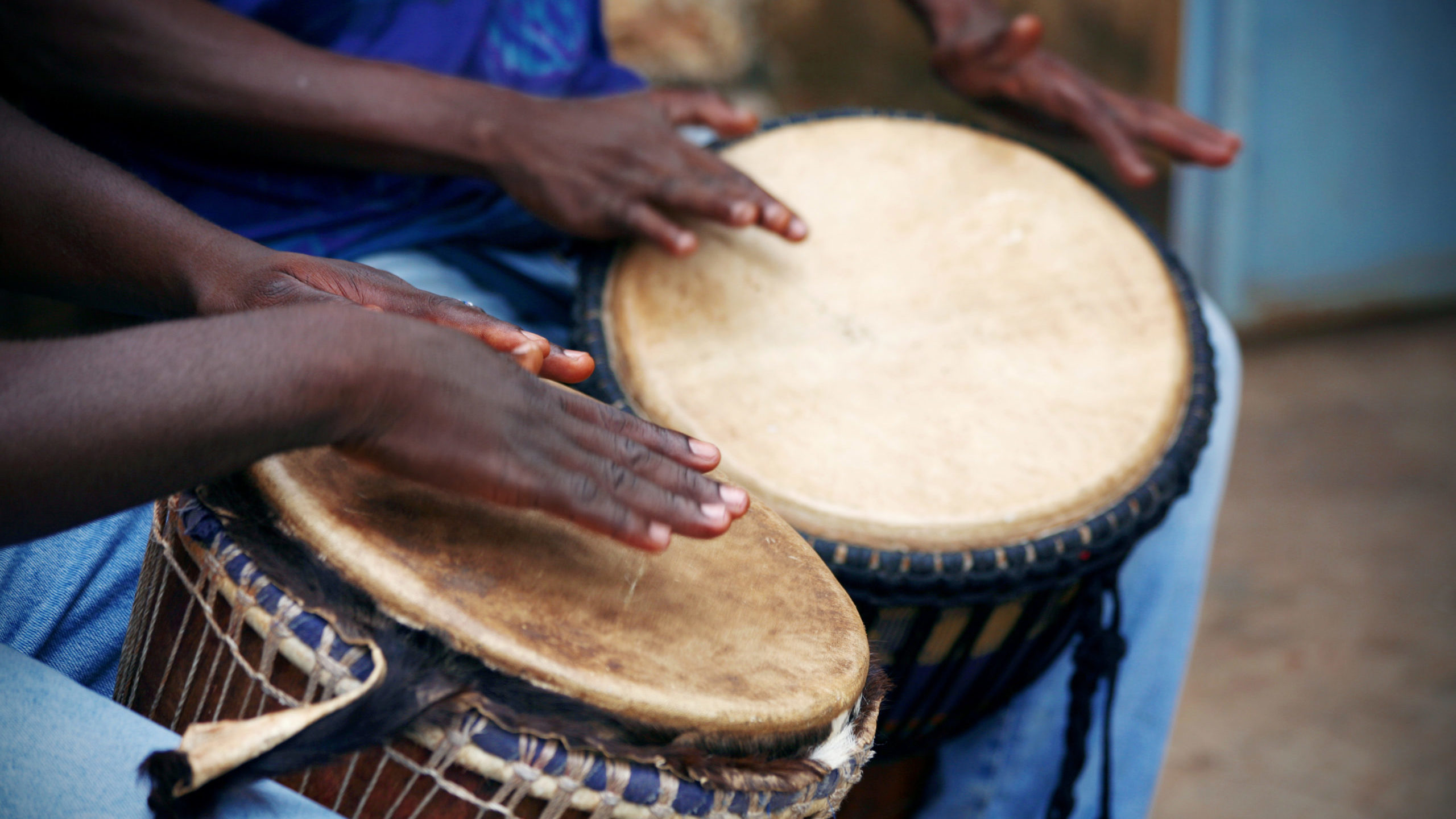 West African djembe drummers