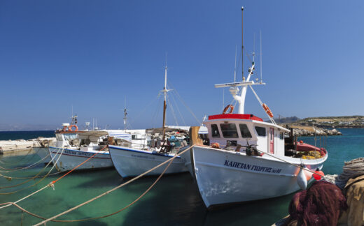 Fishing boats docked on Paros Island