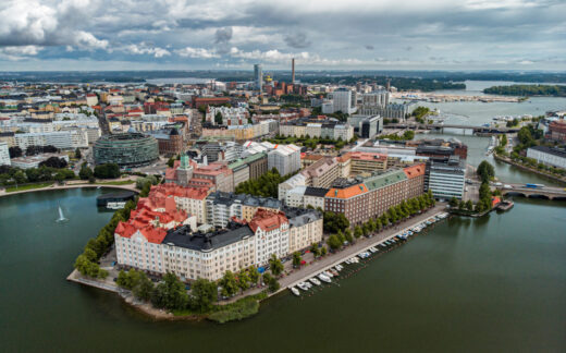 aerial view of Helsinki, Finland