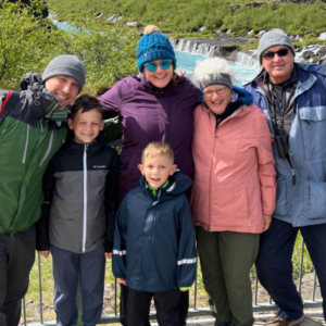 Journeys International CEO Robin Pollak with family in Iceland