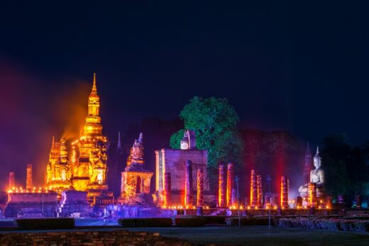 Thai temple a night