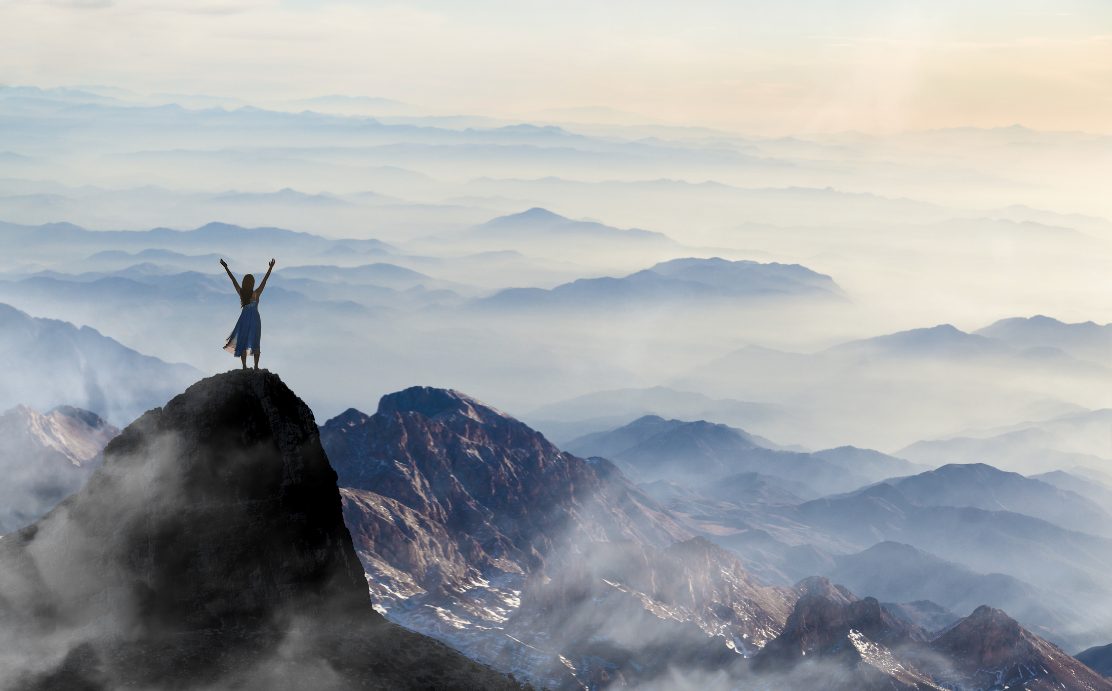 Hiker in awe of the Earth